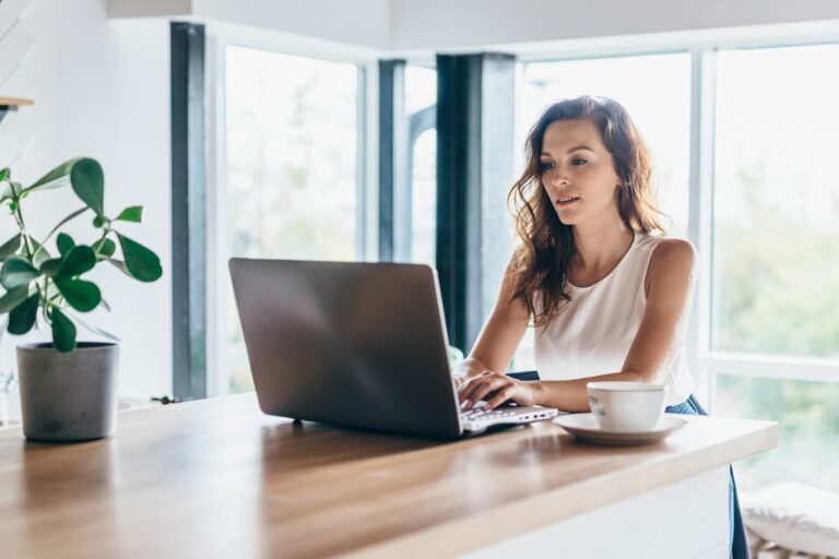 Businesswoman with laptop