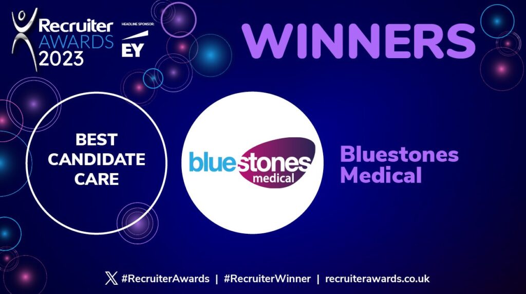 Bluestones Medical Recruiter Awards 2023 Winner Best Candidate Care