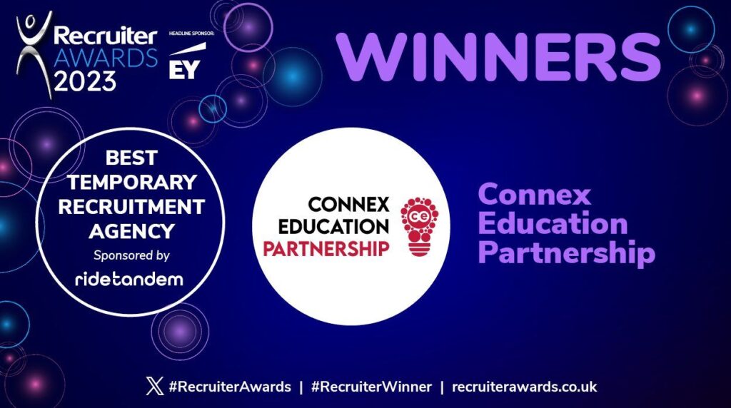 Connex Education Partnerhip Recruiter Awards 2023 Winner